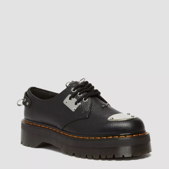 Dr. Martens 1461 Piercing Milled Nappa Leather Platform Shoes - Picture 2 of 5